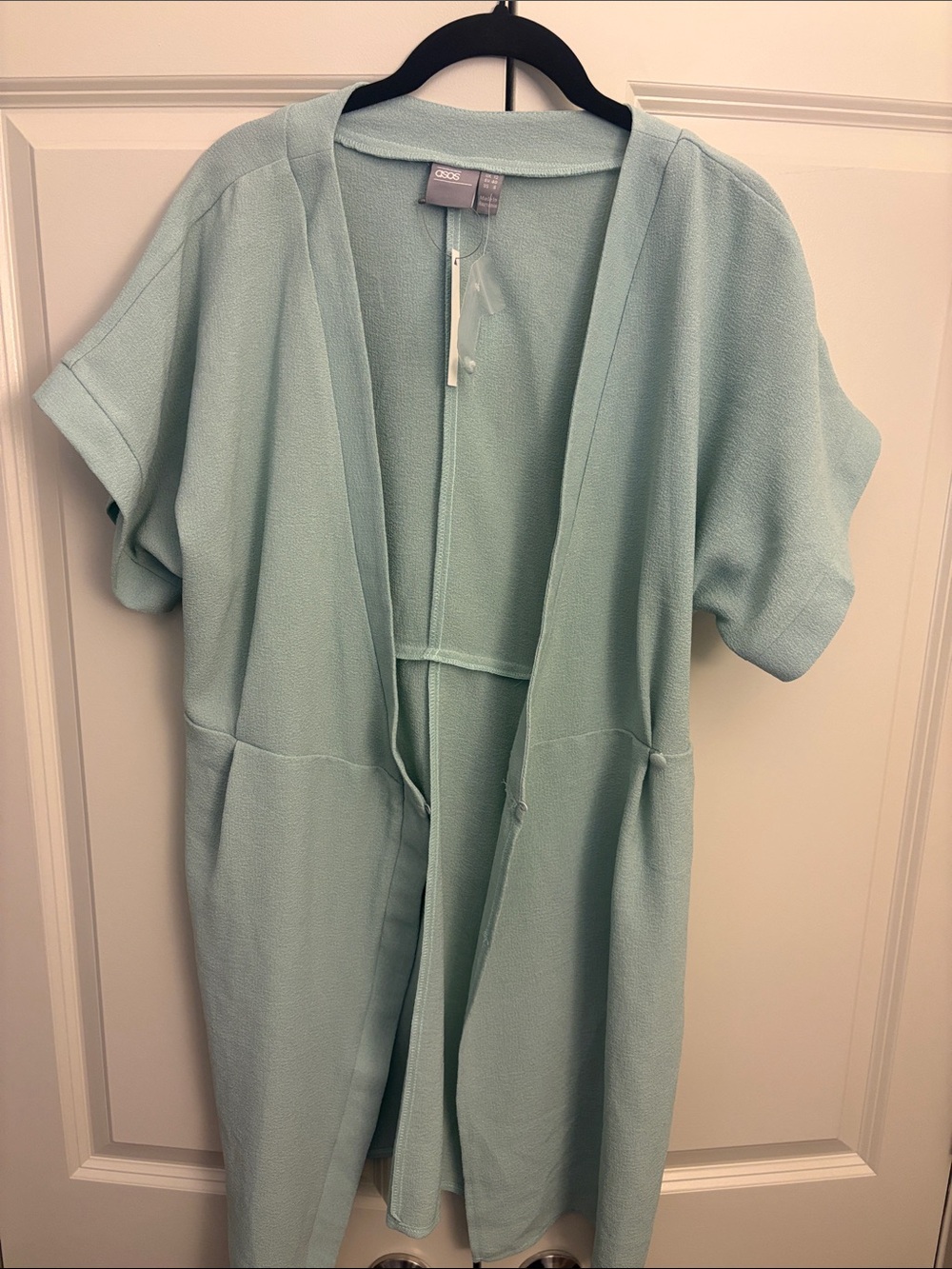 ASOS Mint Green Open-Front Short Sleeve Duster